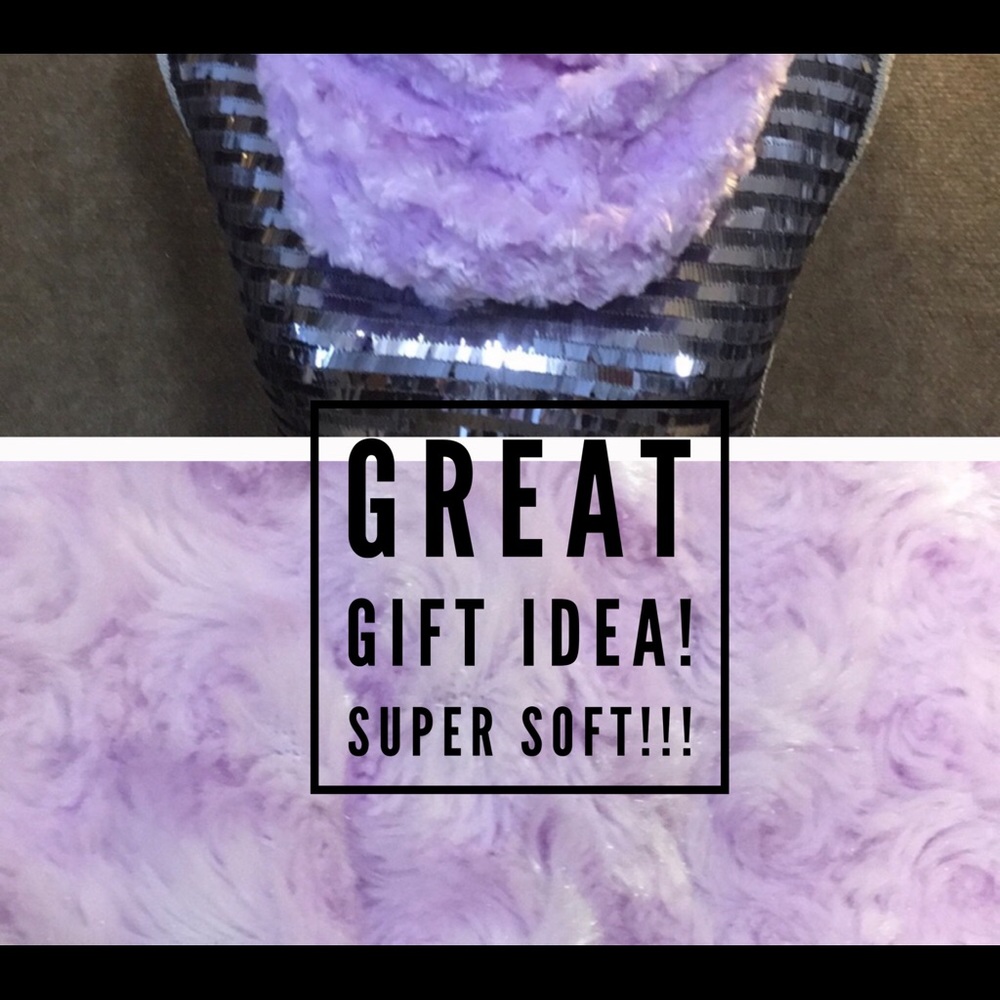 Lavender Custom Made Faux Fur Plush Scarf Nwot - image 1